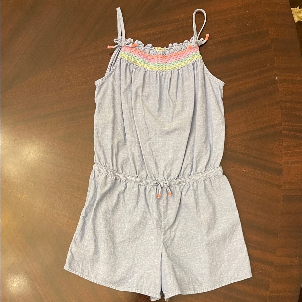 4 for $13 - OshKosh B'gosh Light Gray Romper with Colorful Trim